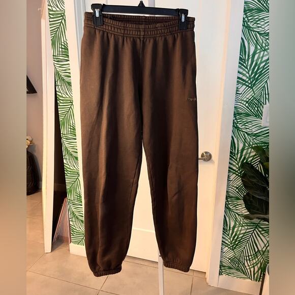 Aritzia TNA Brown Sweatfleece Boyfriend Fit Joggers XS - Picture 2 of 12